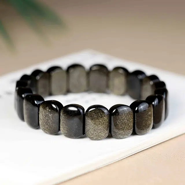 传否 得物爆款「玄石守运」手牌｜立体切割 男生硬核潮搭必备  磨砂哑光质感 得物玩家私藏级配饰天然 黑曜石 玉石手串 男女同款情侣款