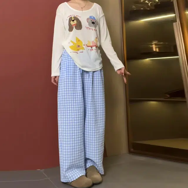 依钗 可爱狗狗风慵懒舒适百搭三件套休闲套装 女款