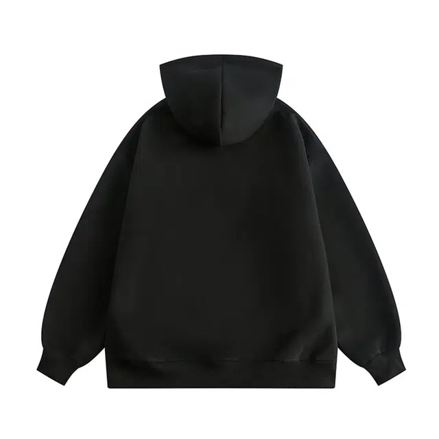 范索米 秋款  刺绣女孩宽松休闲百搭落肩连帽卫衣情侣 男女同款