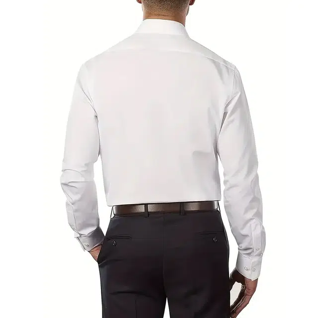 范索米 极简轻奢商务男士休闲百搭通勤纯色长袖衬衫 男款