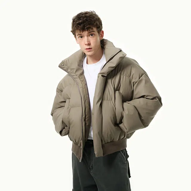 范索米 冬季小众高街感 廓形短款面包服保暖休闲棉服情侣 男女同款