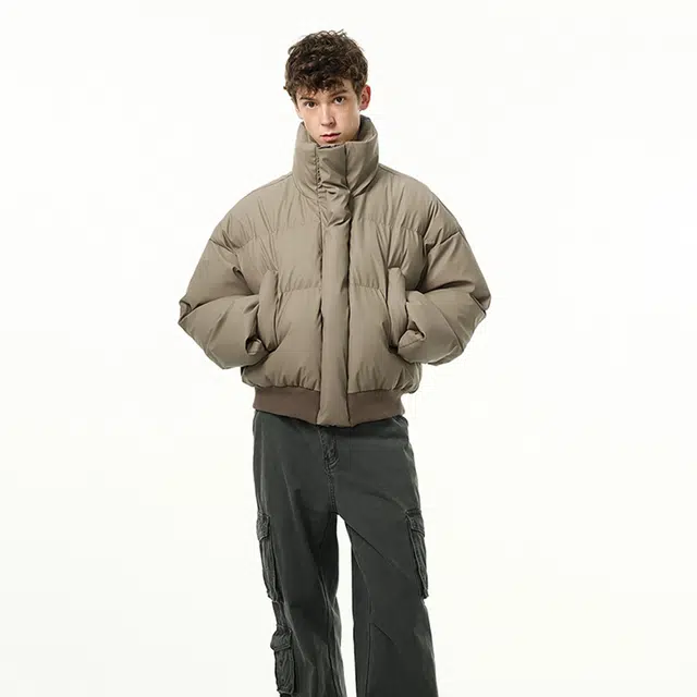 范索米 冬季小众高街感 廓形短款面包服保暖休闲棉服情侣 男女同款