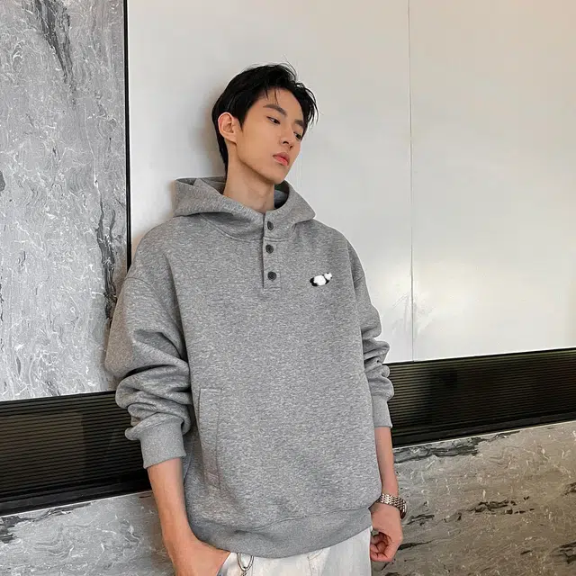 范索米 韩式潮流休闲宽松重磅连帽卫衣 男女同款