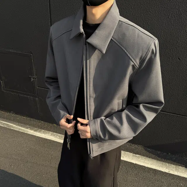 范索米 美式帅气短款垫肩夹克外套西装 男女同款