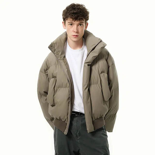 范索米 冬季小众高街感 廓形短款面包服保暖休闲棉服情侣 男女同款