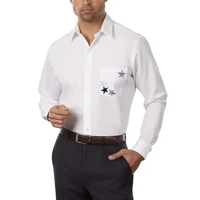 范索米 极简轻奢商务男士休闲百搭通勤纯色长袖衬衫 男款