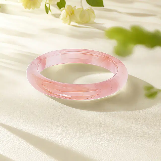 尚仟伊 【上上签】桃花酿贵妃镯美人玉 夏日白月光古风汉服旗袍百搭可爱精致爱情转运 甜蜜饰爱#好运天然 金丝玉 玉石手镯 女款