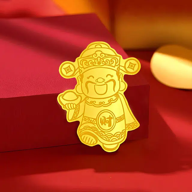 【财神驾到】 琉堇 发财 金贴收藏好看时尚攒钱 招财纳福 财运滚滚吸金暴富手机贴#好运 表面金 挂件 男女同款情侣款