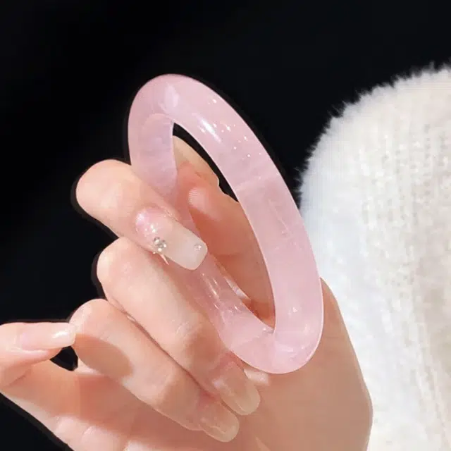 【佳人玉镯】 琉堇 繁花似锦一步一响清冷简约小众高级感设计 轻奢优雅汉服旗袍百搭贵妃镯#好运 玻璃猫眼 手镯 男女同款情侣款