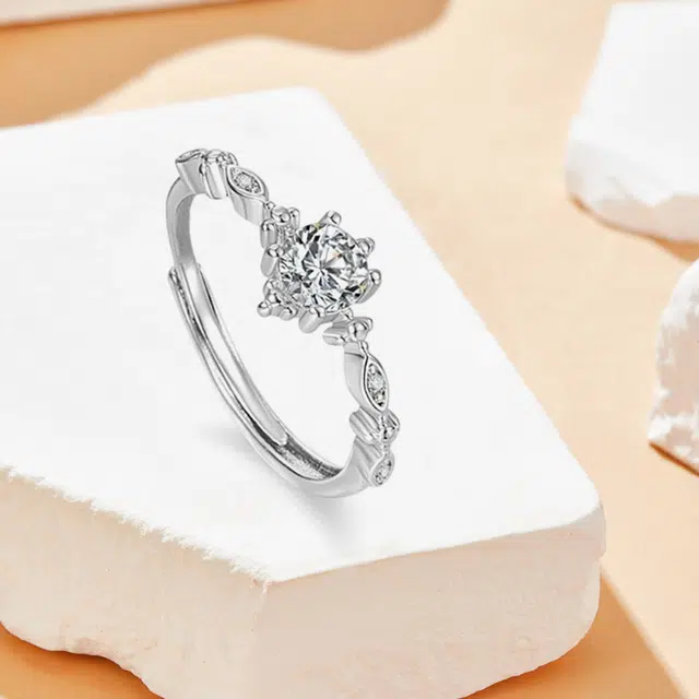 琉堇 恋爱频率对戒 璀璨闪耀小众梦幻潮流开口可调节 浪漫约会告白百搭首饰 轻奢简约日常通勤情侣对戒 合金 锆石戒指 男女同款情侣款