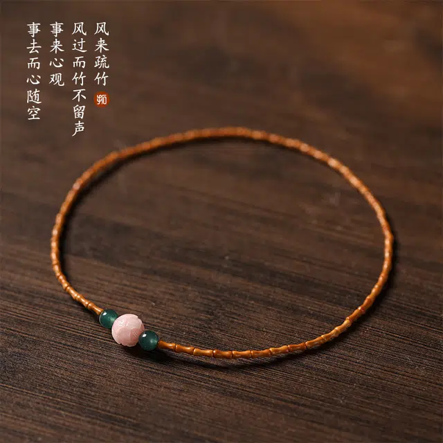 琉堇 幸运女孩好运莲花转运珠 时来运转叠戴佛珠链 清新淡雅小众精美串珠 新年礼盒装#好运 橄榄核 手串 男女同款情侣款