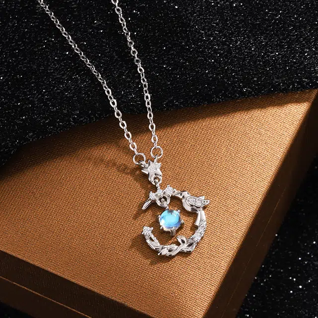 【纯银锁骨链】 琉堇 蓝桉与释槐鸟 偏爱永恒轻奢优雅女朋友 高级感小众闺蜜时尚简约设计灵动可调节女生约会表白礼 锆石 足银项链 女款