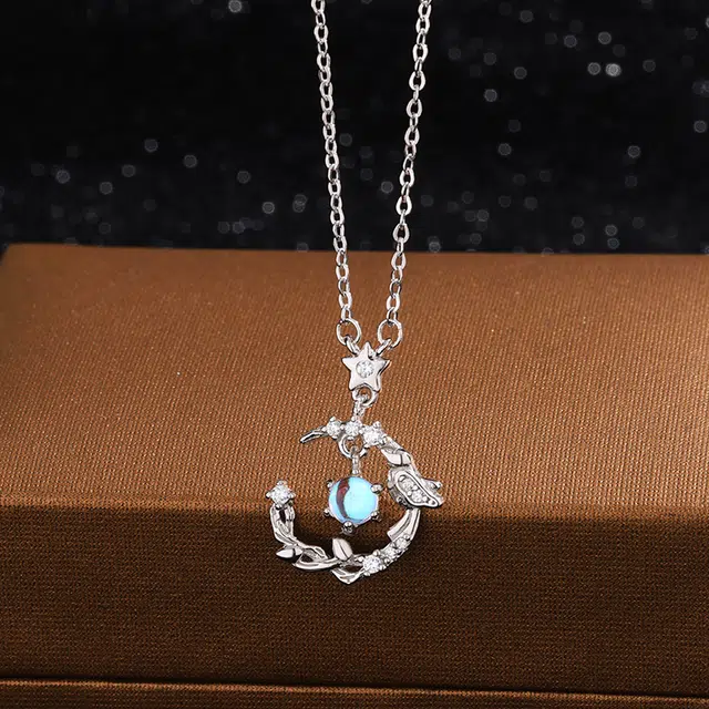 【纯银锁骨链】 琉堇 蓝桉与释槐鸟 偏爱永恒轻奢优雅女朋友 高级感小众闺蜜时尚简约设计灵动可调节女生约会表白礼 锆石 足银项链 女款