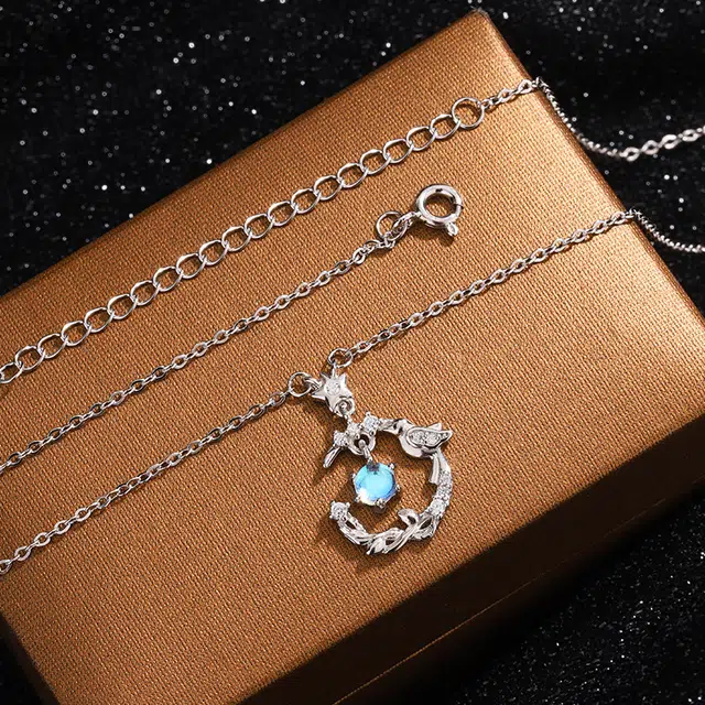 【纯银锁骨链】 琉堇 蓝桉与释槐鸟 偏爱永恒轻奢优雅女朋友 高级感小众闺蜜时尚简约设计灵动可调节女生约会表白礼 锆石 足银项链 女款