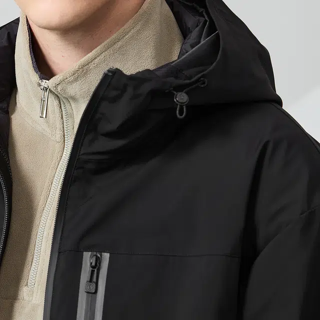 与狼共舞 运动舒适户外休闲保暖加绒连帽夹克外套 男款