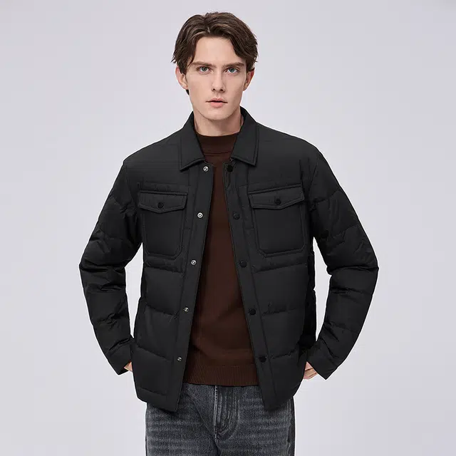 Dancing Wolf Goose Down Graphene Quilted Shirt Jacket