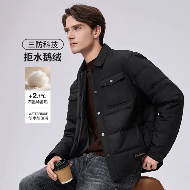Dancing Wolf Goose Down Graphene Quilted Shirt Jacket