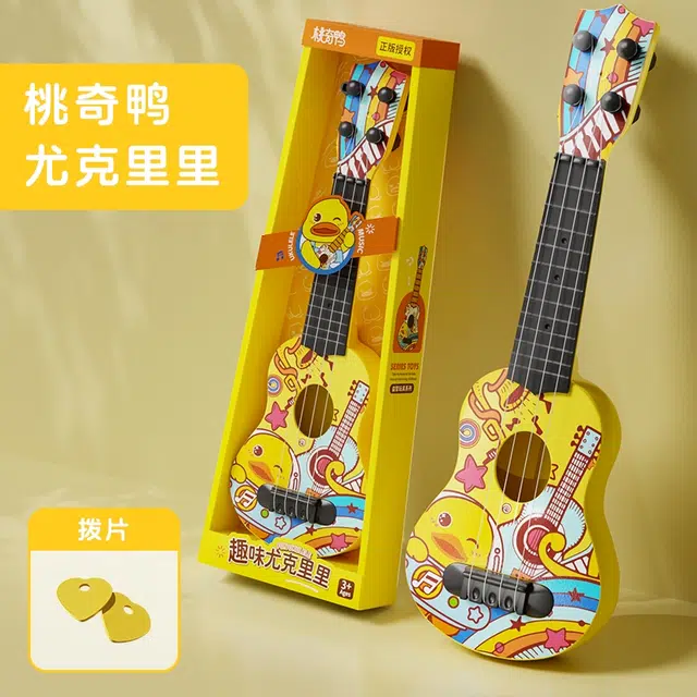 妙贝乐 桃奇鸭尤克里里 小吉他 初学乐器 益智玩具