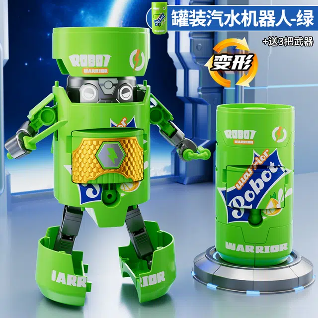 妙贝乐 汽水机器人 创意变形饮料  灵活可动 自由变换  两种玩法  认知启蒙 成品模型