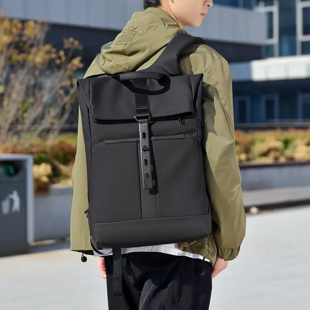 尊梵 时尚大容量简约百搭 牛津 双肩包 常规 男款 黑色/灰色