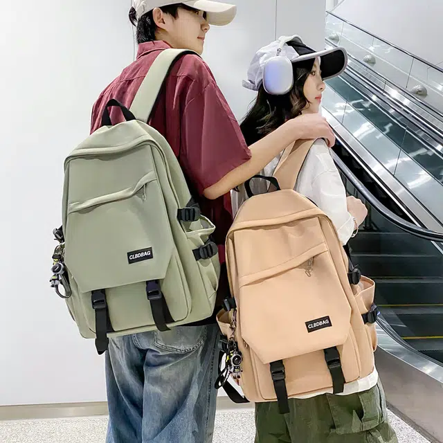 尊梵 多功能背包大容量书包大学生口袋 尼龙 双肩包 常规 男女同款情侣款 灰色/黑色/卡其色/绿色