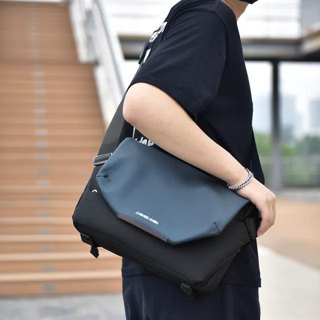 简约百搭 尼龙布 斜挎包 男女同款情侣款 黑色/灰色