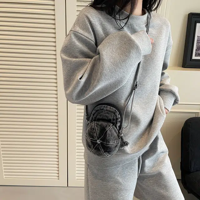 尊梵 帽子包时尚斜挎包嘻哈手机包休闲潮 牛仔布 单肩包 男女同款情侣款 多色