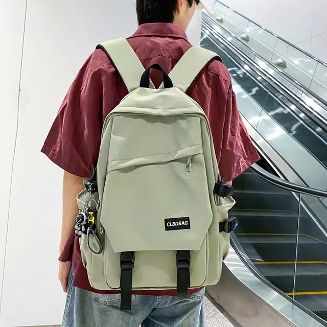 尊梵 多功能背包大容量书包大学生口袋 尼龙 双肩包 常规 男女同款情侣款 灰色/黑色/卡其色/绿色