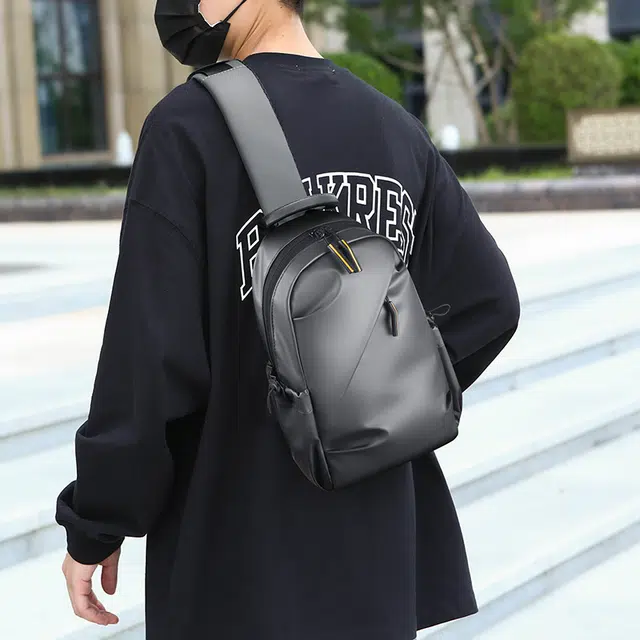 尊梵 简约潮酷耐磨休闲旅行便携通勤 尼龙布 胸包 常规 男款 黑色/灰色/蓝色