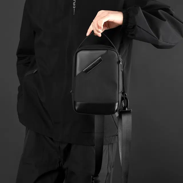 尊梵 通勤轻便外出行纯色高级 尼龙布 胸包 常规 男女同款情侣款 黑色/灰色/深蓝色