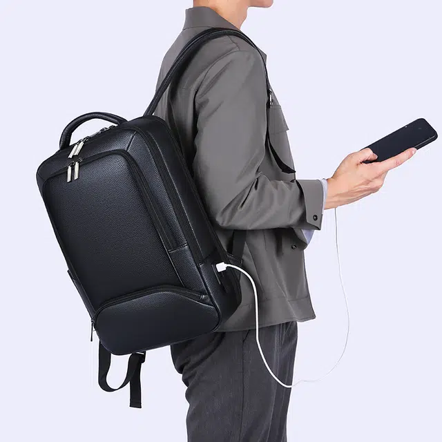 尊梵 背包书包多功能扩容大容量商务旅行通勤电脑出差 牛津 双肩包 男女同款情侣款 黑色