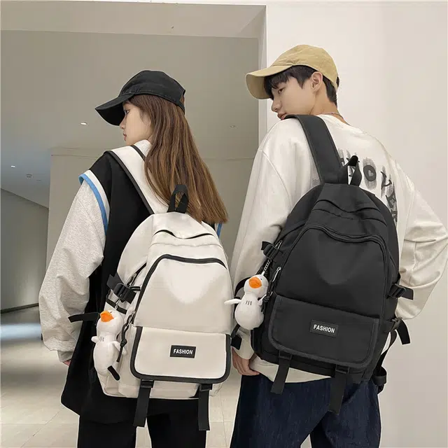 尊梵 小清新拉链 时尚双肩包 学生校园背包 尼龙 男女同款 多色