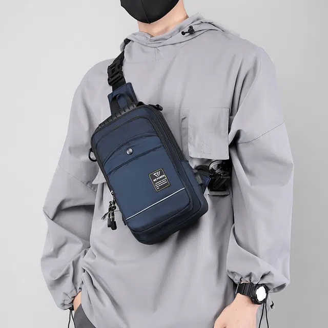 尊梵 斜挎包小包斜肩包腰包运动背包单肩包男士休闲挎包 尼龙布 胸包 男款