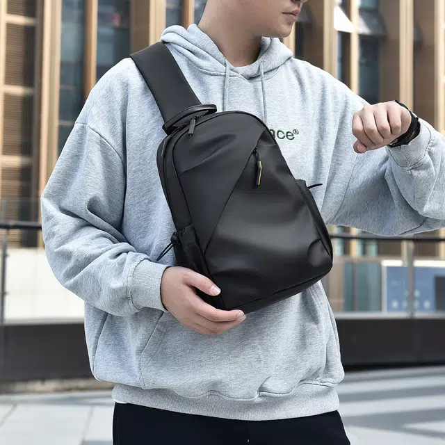 尊梵 多用多功能旅行休闲健身 防泼水面料 男款 胸包 黑色/灰色/蓝色