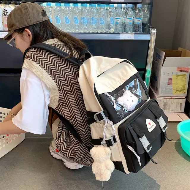 尊梵 小清新休闲简约百搭通勤 尼龙 双肩包 女款 黑色/紫色/绿色/蓝色/粉红色