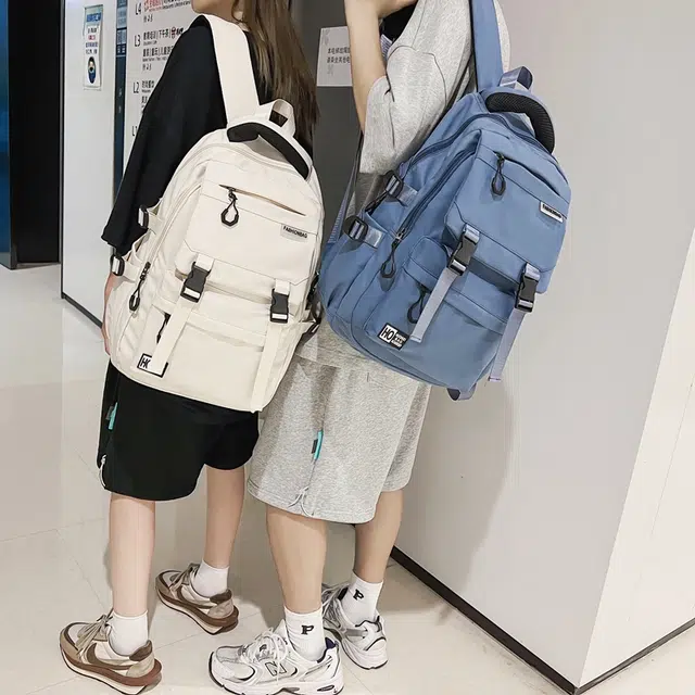 尊梵 日系工装风休闲简约时尚百搭学生通勤 尼龙 双肩包 白色/黑色/绿色/蓝色