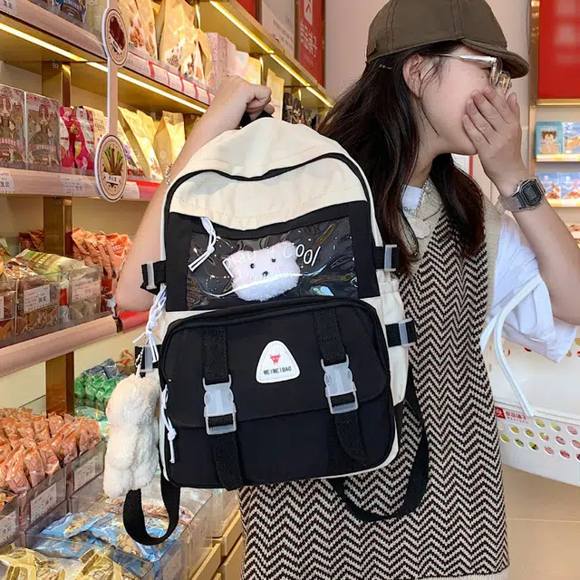 尊梵 小清新休闲简约百搭通勤 尼龙 双肩包 女款 黑色/紫色/绿色/蓝色/粉红色