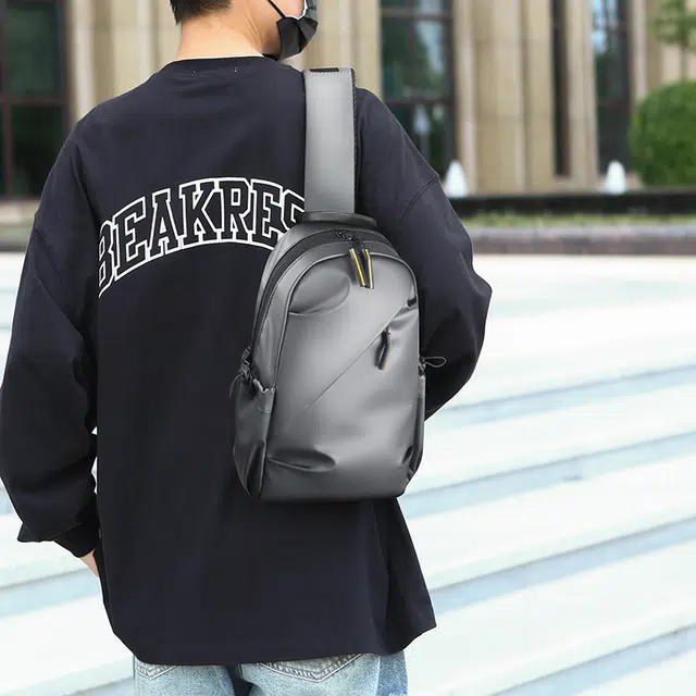 尊梵 简约潮酷耐磨休闲旅行便携通勤 尼龙布 胸包 常规 男款 黑色/灰色/蓝色