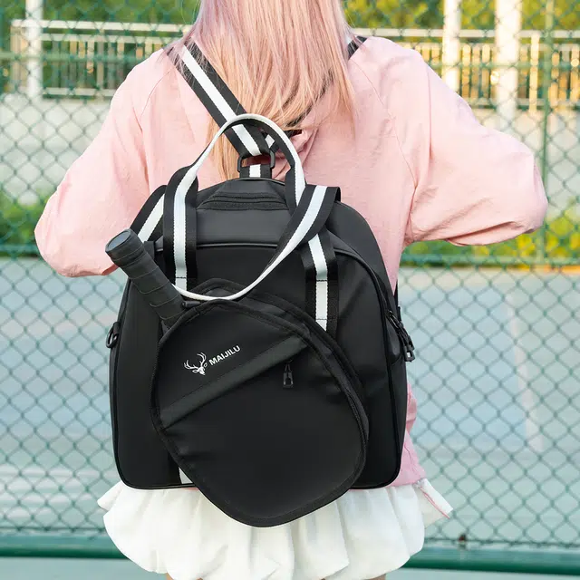 尊梵 时尚撞色简约多功能百搭 尼龙 双肩斜挎单肩包 女款 黑色/白色