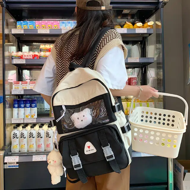 尊梵 小清新休闲简约百搭通勤 尼龙 双肩包 女款 黑色/紫色/绿色/蓝色/粉红色
