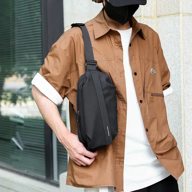 尊梵 潮牌百搭防水单肩包 尼龙布 腰包 男女同款情侣款 多色