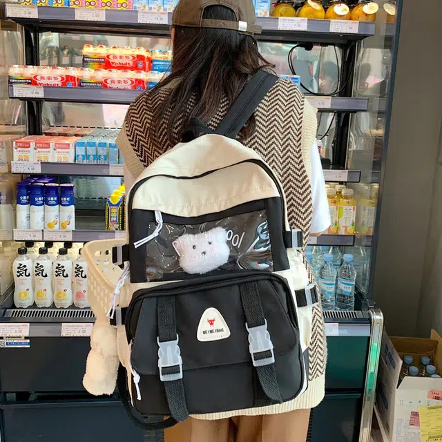 尊梵 小清新休闲简约百搭通勤 尼龙 双肩包 女款 黑色/紫色/绿色/蓝色/粉红色