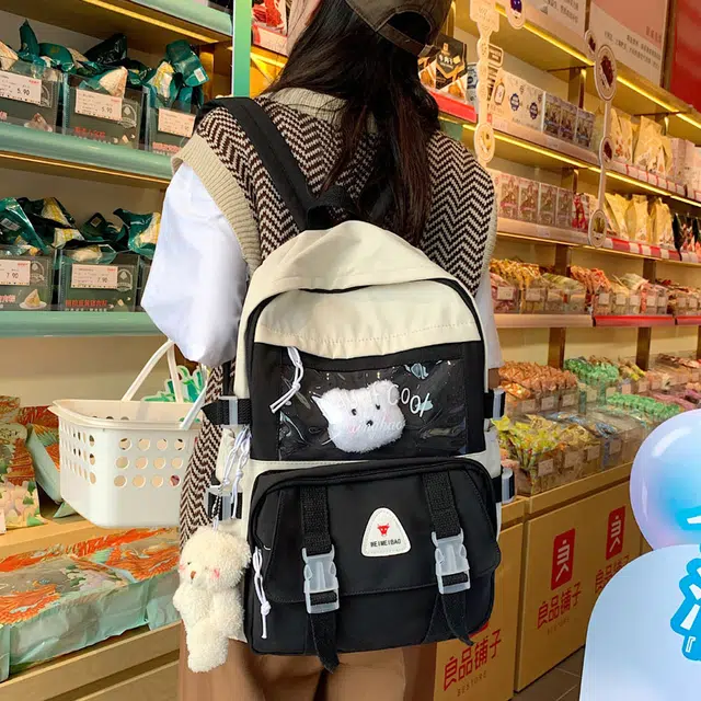 尊梵 小清新休闲简约百搭通勤 尼龙 双肩包 女款 黑色/紫色/绿色/蓝色/粉红色