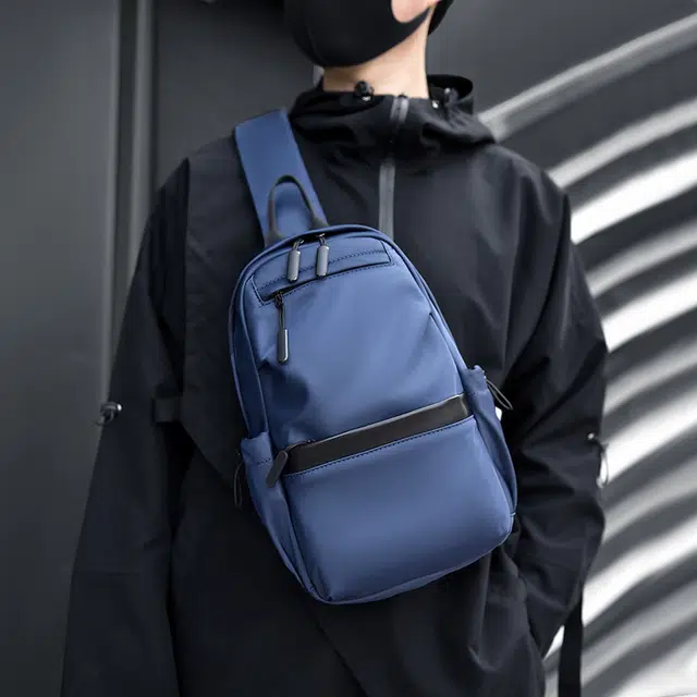 尊梵 简约时尚百搭 其他 斜挎包 常规 男款 黑色/灰色