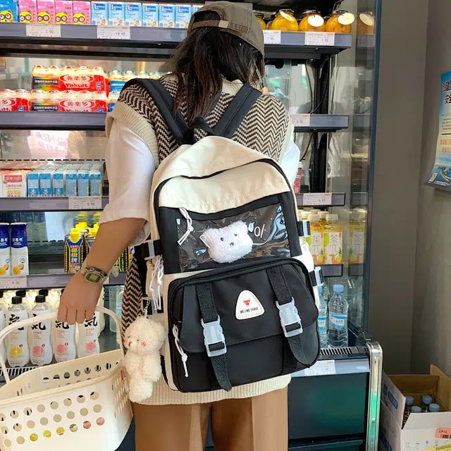 尊梵 小清新休闲简约百搭通勤 尼龙 双肩包 女款 黑色/紫色/绿色/蓝色/粉红色