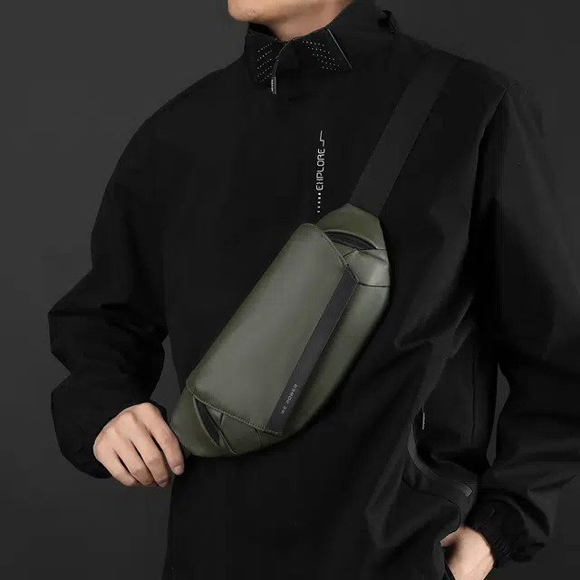 尊梵 潮流时尚外出通勤百搭轻便 牛津布 胸包 男女同款情侣款 军绿色/黑色/灰色/深蓝色