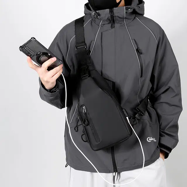 尊梵 韩版时尚简约 尼龙布 胸包 男款 多色