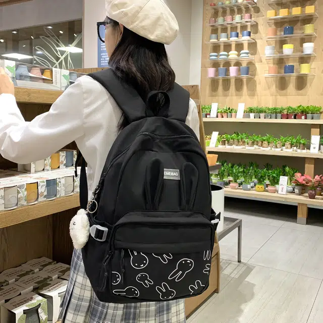 尊梵 甜美淑女时尚街头潮流休闲百搭 尼龙 双肩包 女款 黑色/紫色/绿色/蓝色/粉色