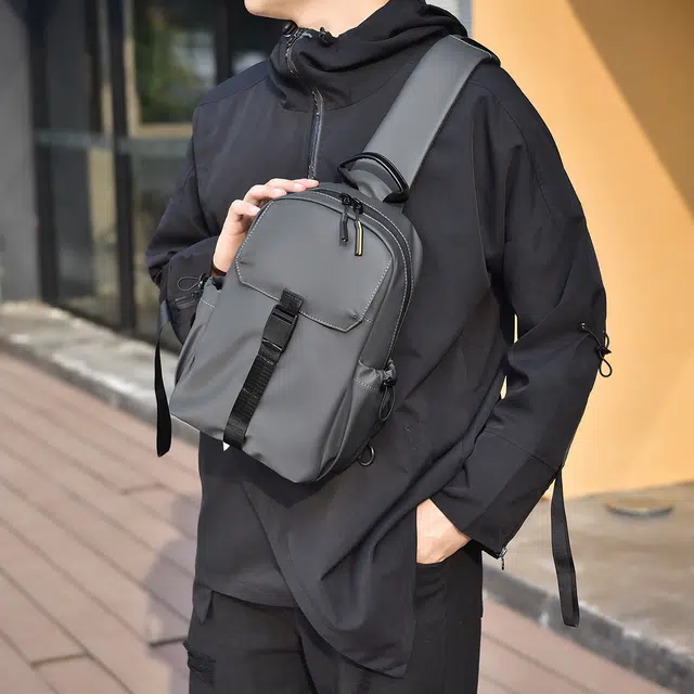 尊梵  时尚休闲 耐磨材质 斜挎包胸包 男款 黑色/灰色/蓝色