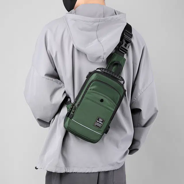 尊梵 斜挎包小包斜肩包腰包运动背包单肩包男士休闲挎包 尼龙布 胸包 男款